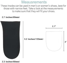 12mm(1/2 Inch) Limb Leg Length Discrepancies LLD Heel Inserts Insoles (2 Medium Rights) Black