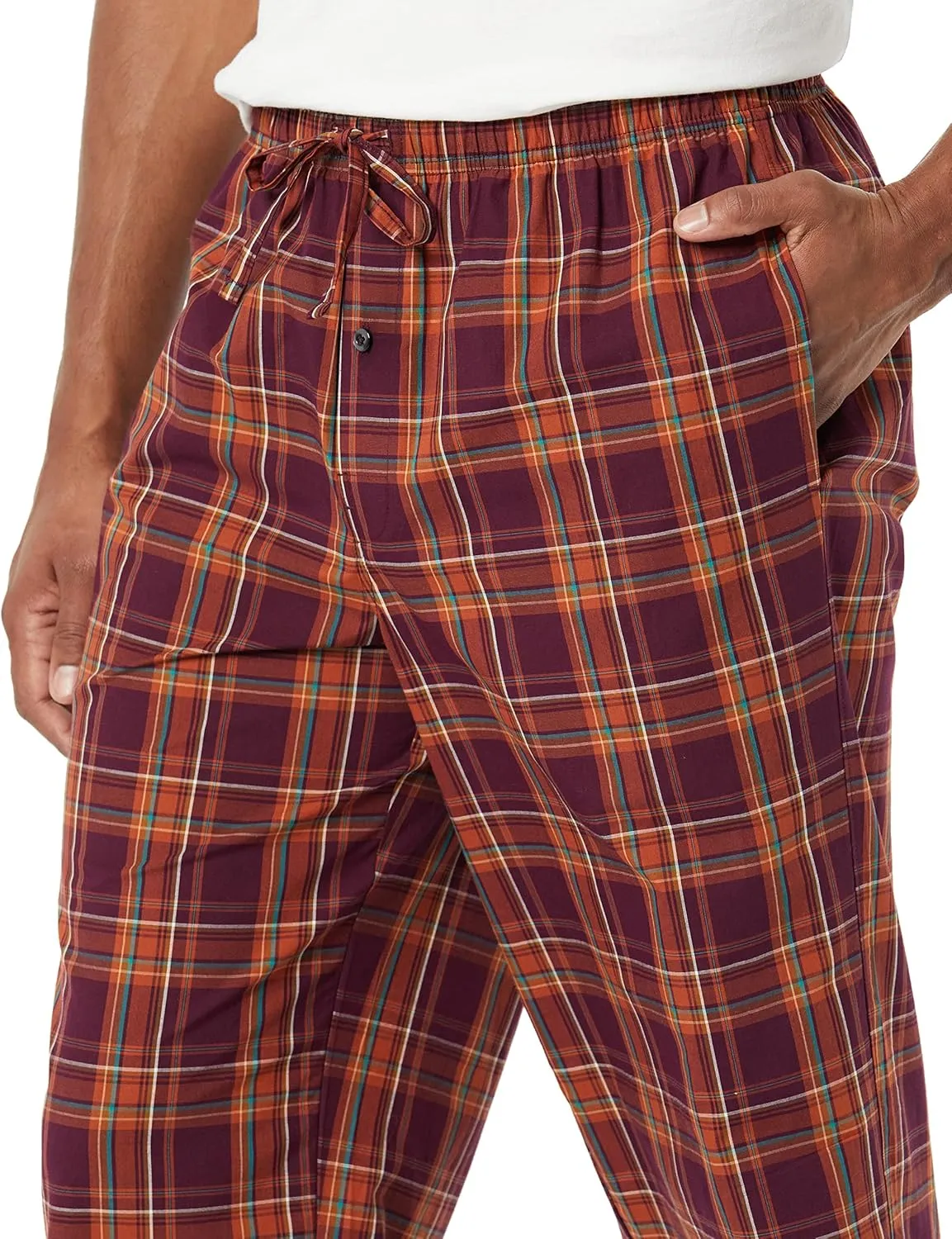Amazon Essentials Men's Straight-Fit Woven Pajama Pant with Pockets