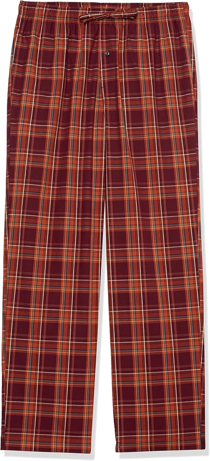 Amazon Essentials Men's Straight-Fit Woven Pajama Pant with Pockets