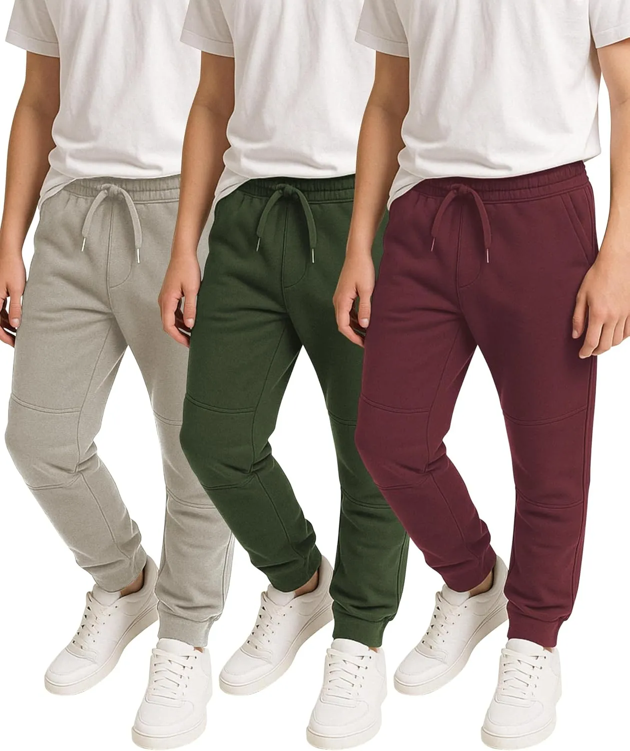 Andrew Scott Boys Fleece Joggers Pants | Multi Pack & Colors | Athletic Loose-fit Kids Sweatpants for Sports