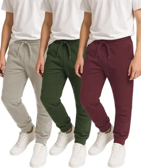 Andrew Scott Boys Fleece Joggers Pants | Multi Pack & Colors | Athletic Loose-fit Kids Sweatpants for Sports