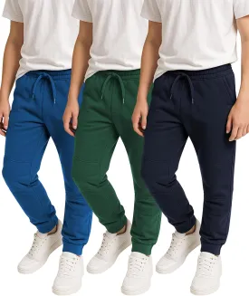 Andrew Scott Boys Fleece Joggers Pants | Multi Pack & Colors | Athletic Loose-fit Kids Sweatpants for Sports