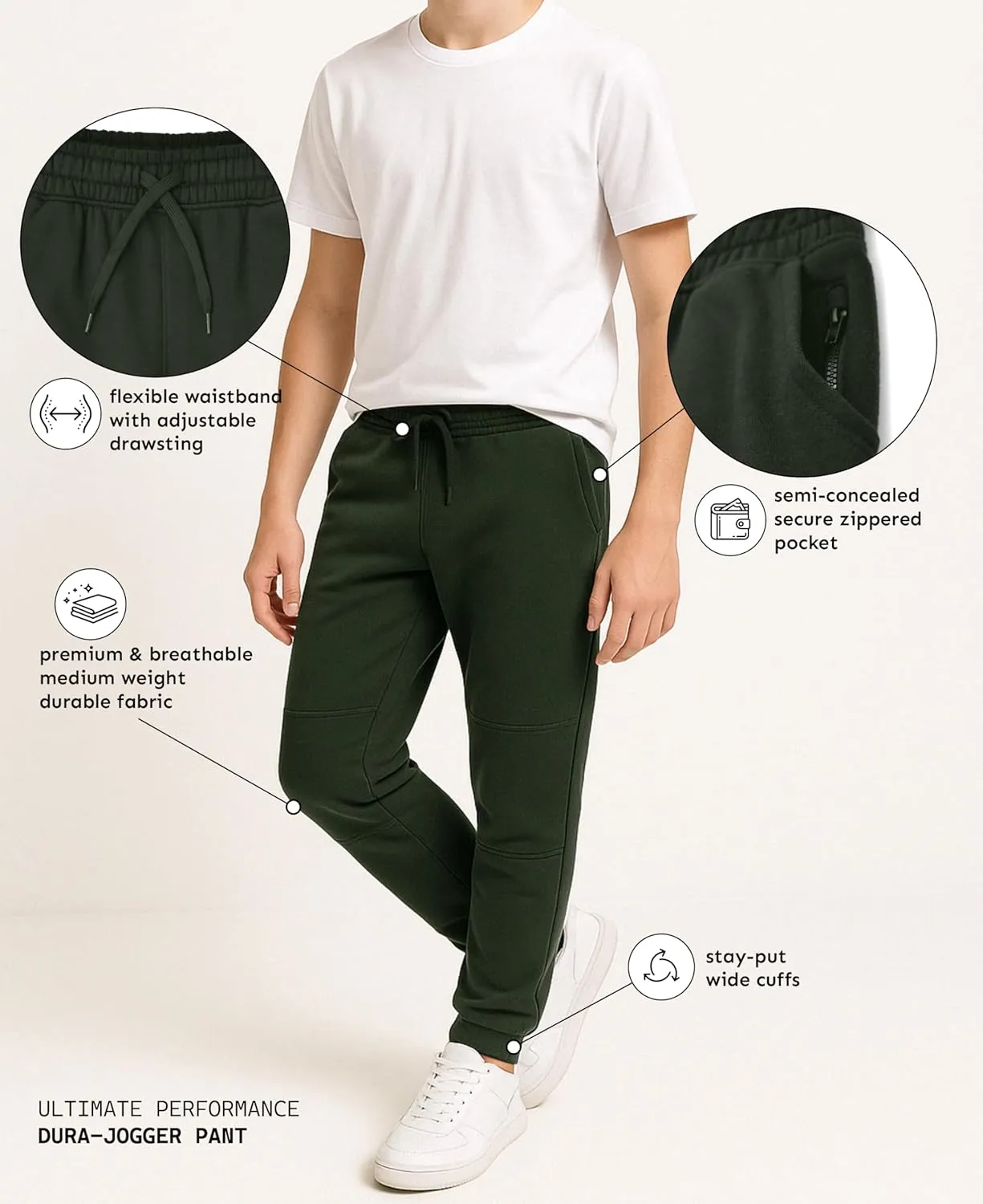 Andrew Scott Boys Fleece Joggers Pants | Multi Pack & Colors | Athletic Loose-fit Kids Sweatpants for Sports
