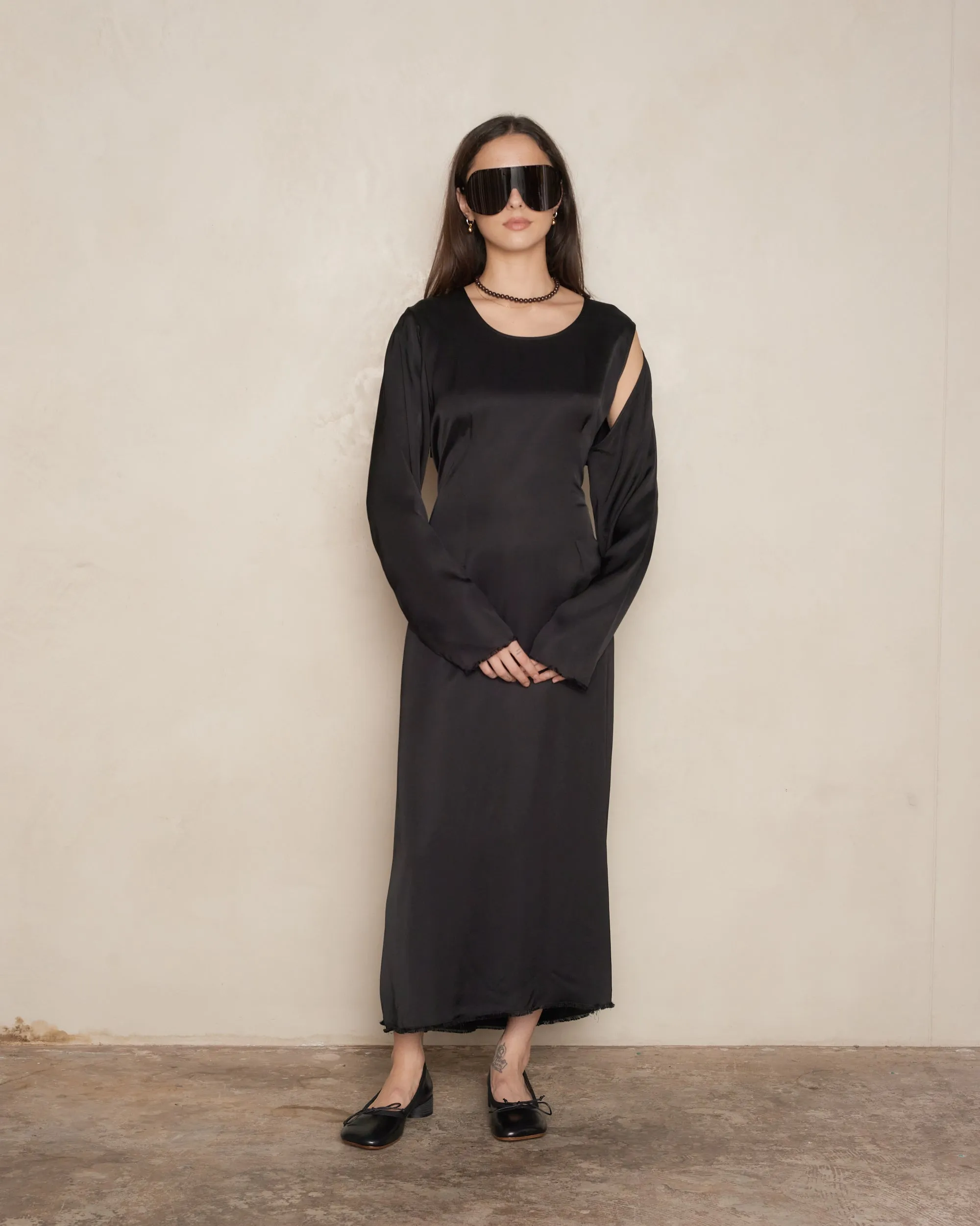 Black Long Sleeve Cut-Out Dress