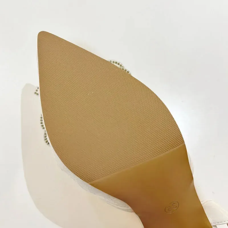 Butterfly-knot Pointed Toe Slingbacks Buckle Strap Shoes