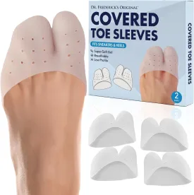Dr. Frederick's Original All-Day Comfort Toe Sleeves - 4 Pieces - Breathable Gel Toe Protectors with Metatarsal Pads - Versatile Gel Toe Caps for Men & Women