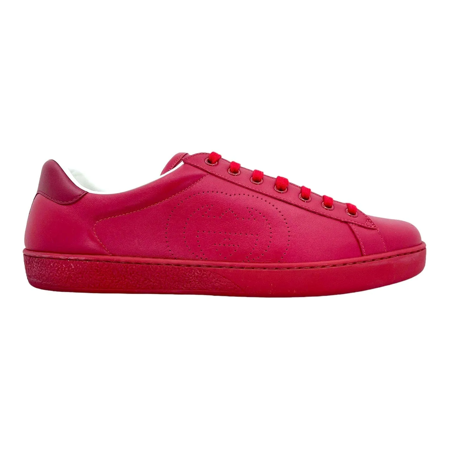 Gucci Ace Interlocking G Sneaker Low Hibiscus Red Pre-Owned