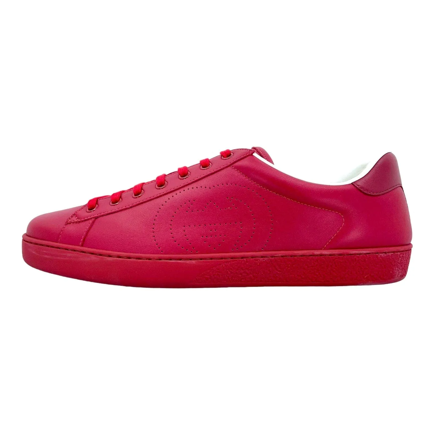 Gucci Ace Interlocking G Sneaker Low Hibiscus Red Pre-Owned