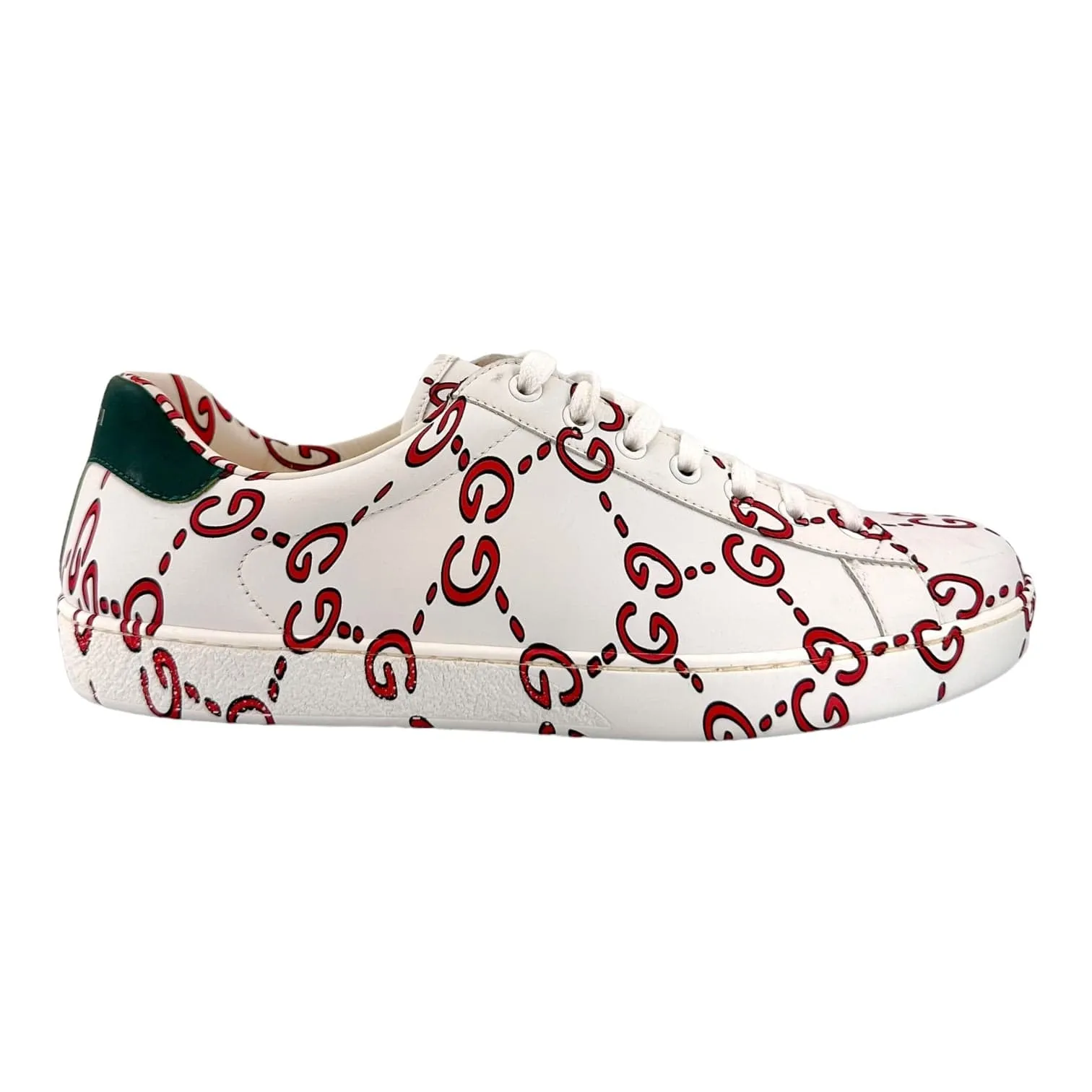 Gucci Ace Sneaker Low GG Motif White Pre-Owned
