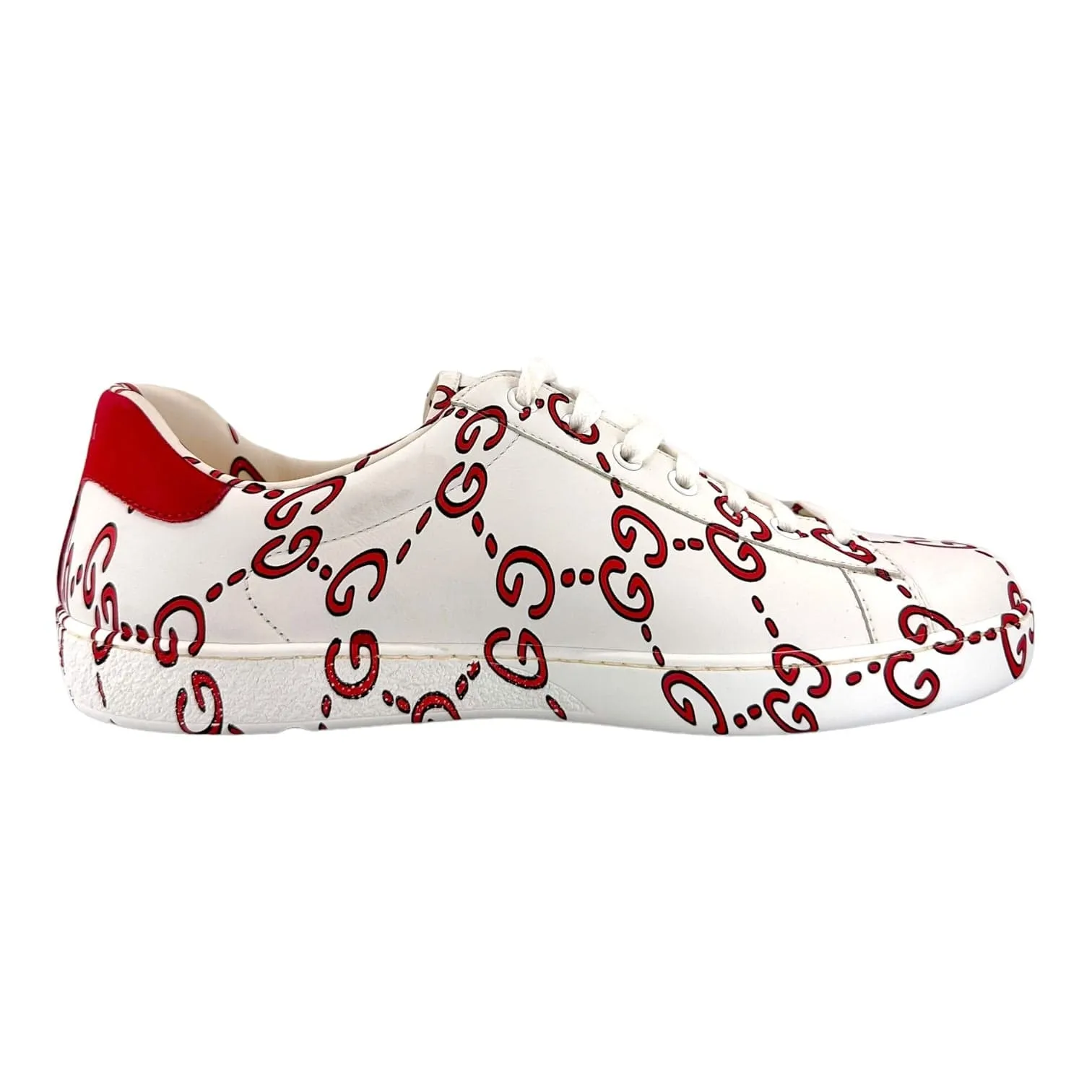 Gucci Ace Sneaker Low GG Motif White Pre-Owned
