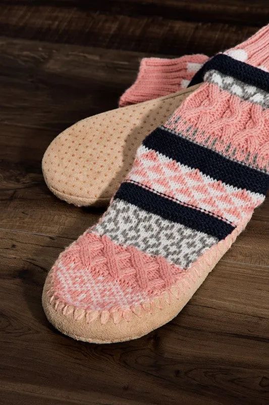 Knit Nordic Slipper Sock Boot