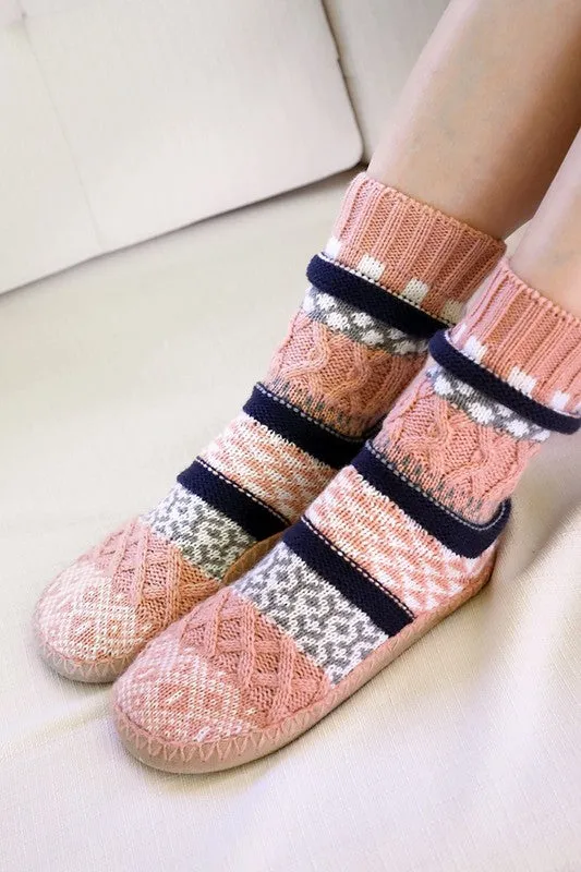 Knit Nordic Slipper Sock Boot