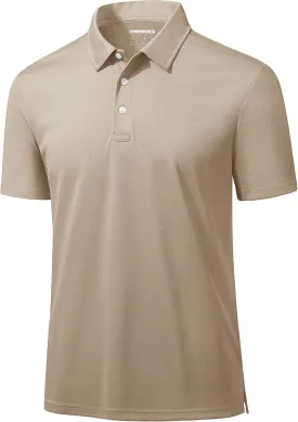 MAGCOMSEN Men's Polo Shirts 3 Buttons Casual Work T Shirts Quick Dry Short Sleeve Golf Shirt Pique Jersey Outdoor Performance