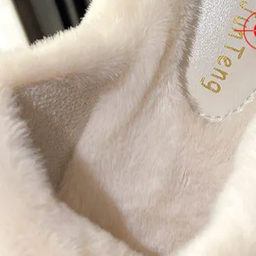 Non-slip Thick-sole Crossover Fuzzy Slippers