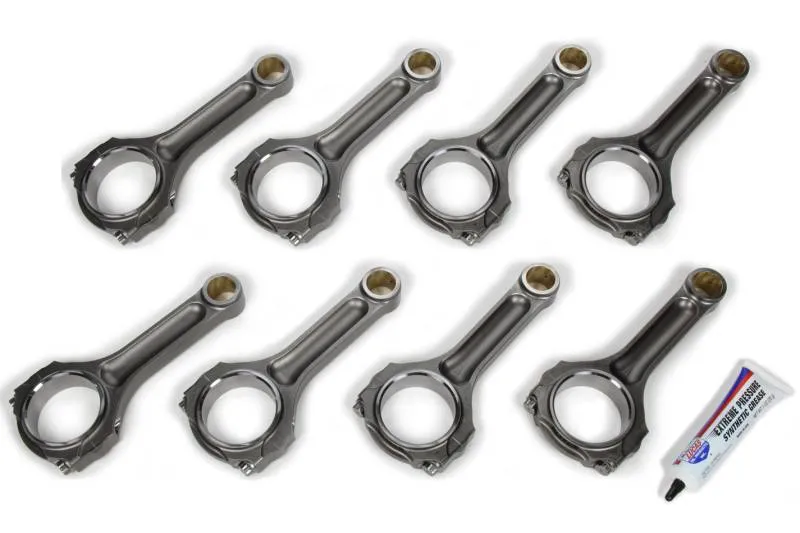 Oliver Big Block-Max I-Beam Connecting Rod - 6.385" Long - Bushed - 7/16" Cap Screws - Forged Steel - Big Block Chevy (Set of 8)
