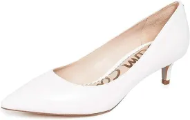 Sam Edelman Dori Bright White Genuine Calf Hair Pointed Toe Slip On Wide Pumps