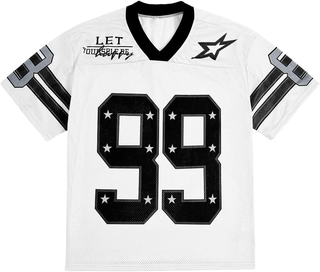 SOLY HUX Mens Jersey Y2k Baggy Shirts Graphic Tees Oversized V Neck Tshirts Summer Tops