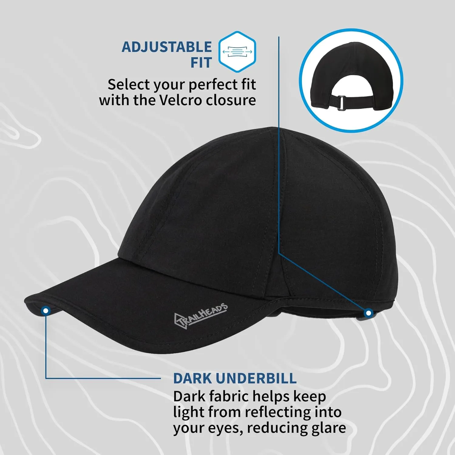 TrailHeads Men??s Running Hat with UV Protection | Quick Dry Sports Hats for Men | UPF 50 Hats | Summer Hats for Men