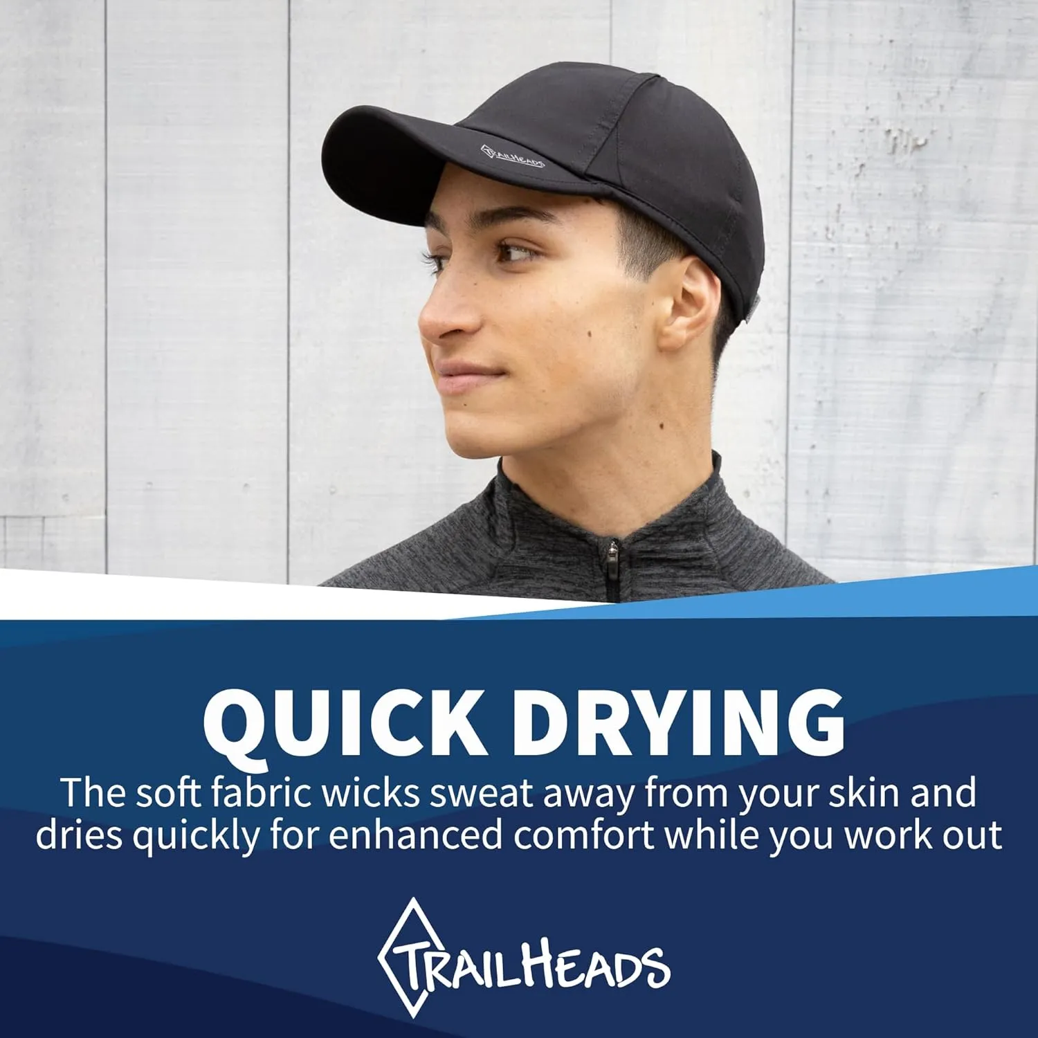 TrailHeads Men??s Running Hat with UV Protection | Quick Dry Sports Hats for Men | UPF 50 Hats | Summer Hats for Men